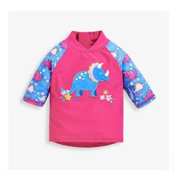 JoJo Maman Bebe dinosaur rashguard Girls Size 1-2 years Excellent condition exce - Picture 2 of 6